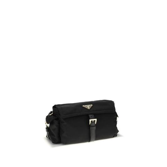 Black Recycled Polyamide Shoulder Bag